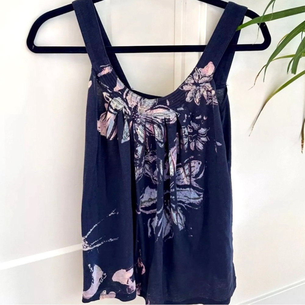 Express Dreamweight Cotton Purple Sequin Tank Top Blouse